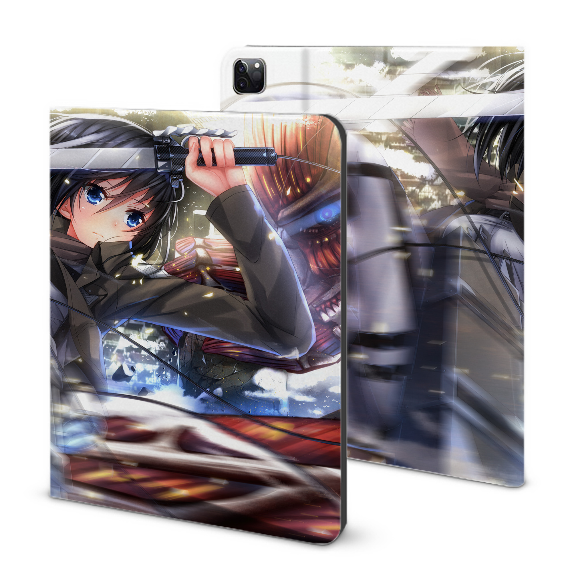 （画像用） 進撃の巨人 Attack on Titan IPad ケース ブック型 PUレザー TPU 耐衝撃 軽量 薄型 ペン収納なし 全面保護 IPad 各モデル対応